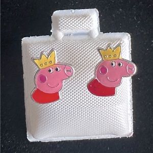 Peppa pig earrings silver 9.25